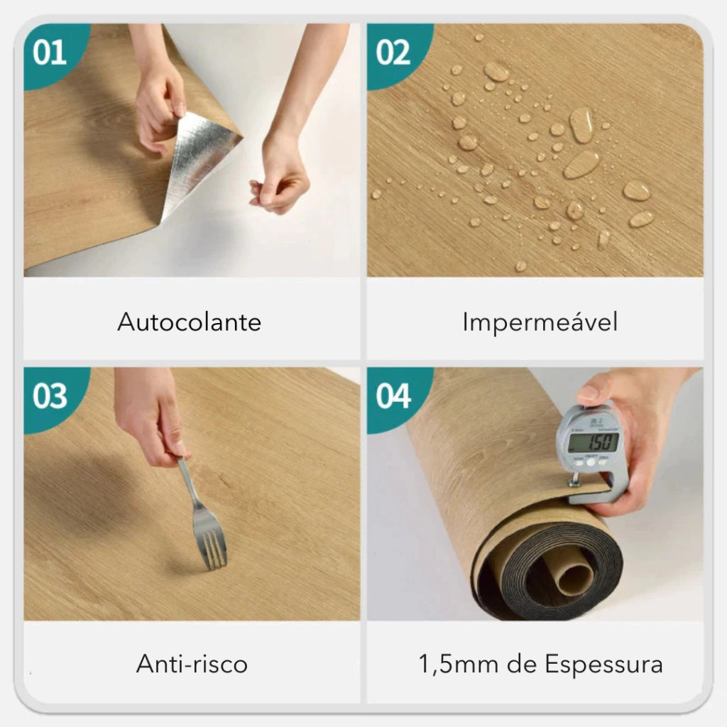 Papel de Parede Adesivo Ripado Madeira Lavável 5 METROS, 10 METROS E 20 METROS
