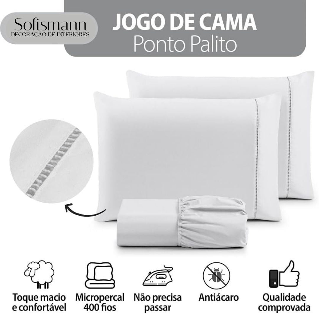 Jogo de Lençol 03 Peças 400 Fios - Leve 2 Pague 1
