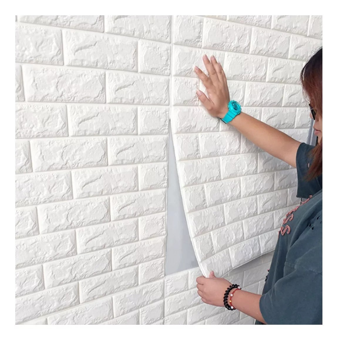 Kit 10 Painel 3D Tijolo Autocolante 70x77cm