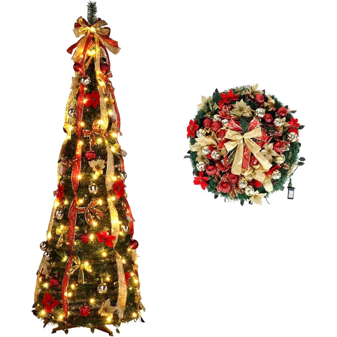 Árvore Natal Retrátil 2,10m Estilo Pinheiro