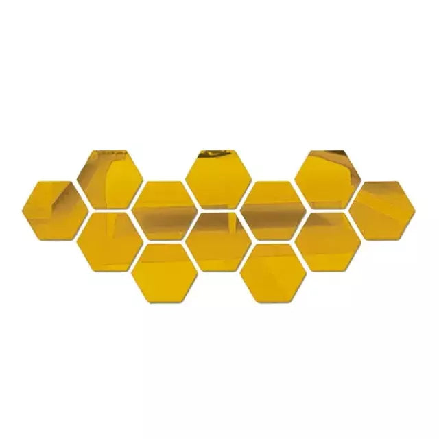 Espelho Decorativo Adesivo 3D Hexagonal