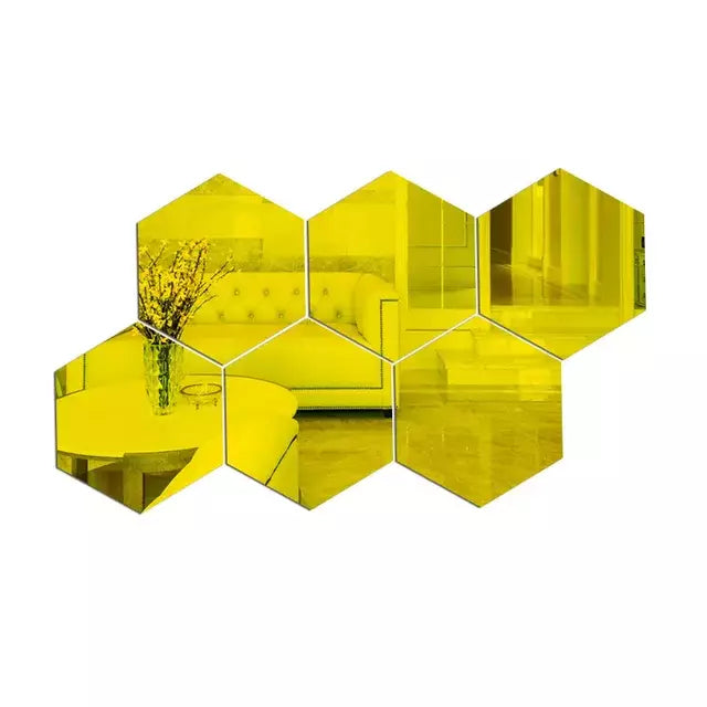 Espelho Decorativo Adesivo 3D Hexagonal