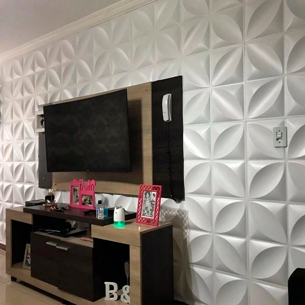 Kit 50 Placas Revestimento de Parede 3D PVC