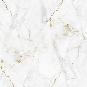 Papel de Parede Adesivo Marmorizado Branco e Dourado Lavável
