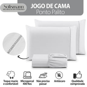 Jogo de Lençol 03 Peças 400 Fios - Leve 2 Pague 1