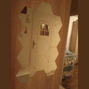 Espelho Decorativo Adesivo 3D Hexagonal