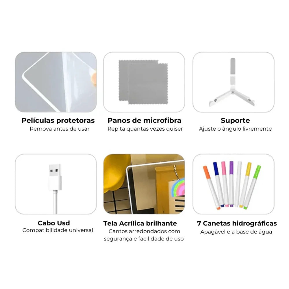 PadLight™  - Tablet de Desenho Infantil + Brinde Exclusivo