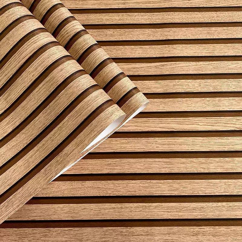 Papel de Parede Adesivo Ripado Madeira Lavável 5 METROS, 10 METROS E 20 METROS